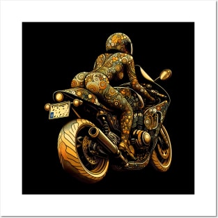 Motorcycle Girl Design Posters and Art